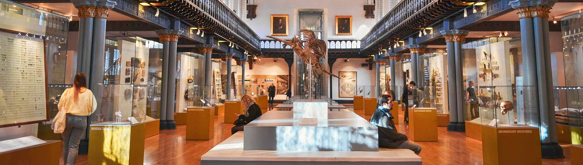 Visitors inside a museum hall